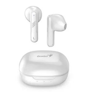 Genius HS-M905BT, mikrofon, přepínání skladeb, bílá, 2.0, s nabíjecí krabičkou, sportovní typ USB-C