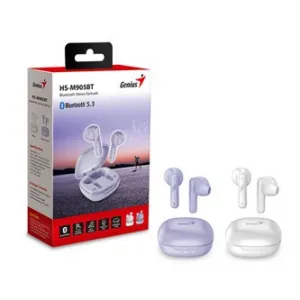 Genius HS-M905BT, mikrofon, přepínání skladeb, fialová, 2.0, s nabíjecí krabičkou, sportovní typ USB-C