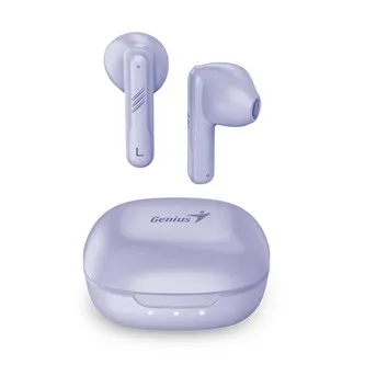 Genius HS-M905BT, mikrofon, přepínání skladeb, fialová, 2.0, s nabíjecí krabičkou, sportovní typ USB-C