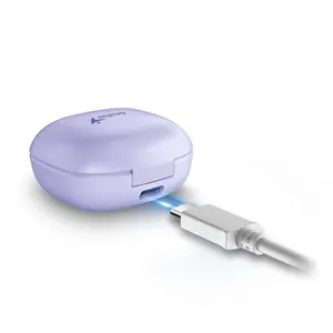 Genius HS-M905BT, mikrofon, přepínání skladeb, fialová, 2.0, s nabíjecí krabičkou, sportovní typ USB-C