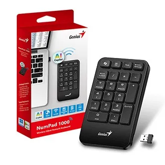 Genius NumPad 1000 COPILOT, numerická klávesnice bezdrátová, černá