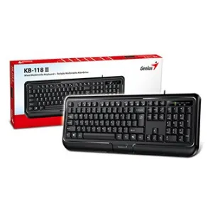 Genius KB-118 II COPILOT, klávesnice CZ/SK, klasická, voděodolná typ drátová (USB), černá