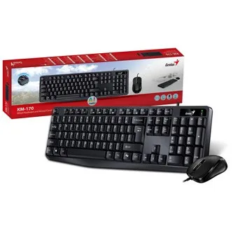 Genius KM-170 COPILOT 31330006418, sada klávesnice s optickou myší, CZ/SK, drátová (USB), černá