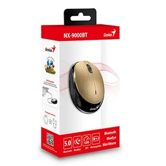 Myš drátová, Genius NX-9000BT 31030009407, zlatá, optická, 1200DPI
