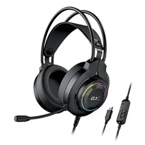 Genius GX GAMING HS-GX580U, sluchátka s mikrofonem, ovládání hlasitosti, černá, herní sluchátka, 50 mm měniče typ USB