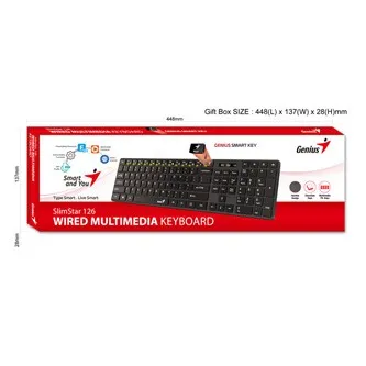 Genius SlimStar 126 COPILOT 31310017426, klávesnice CZ/SK, klasická, drátová (USB), černá