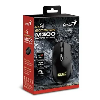 Myš drátová, Genius GX Gaming Scorpion M300 31040010400, černá, optická, 2400DPI