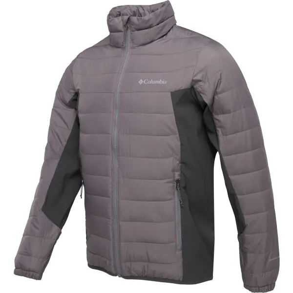 Columbia POWDER LITE HYBRID JACKET Pánska bunda, sivá, veľkosť