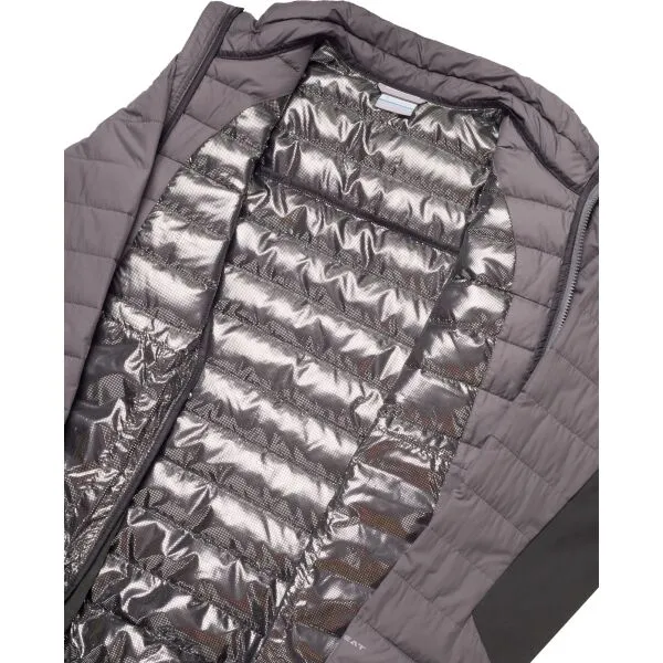 Columbia POWDER LITE HYBRID JACKET Pánska bunda, sivá, veľkosť