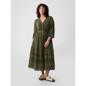GAP LACE Dámske šaty, khaki, veľkosť