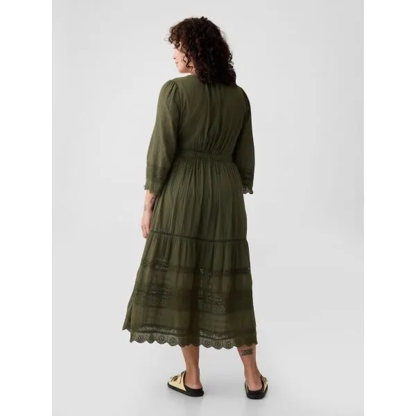 GAP LACE Dámske šaty, khaki, veľkosť