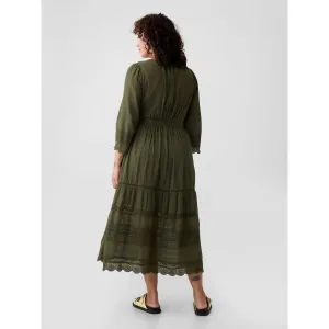 GAP LACE Dámske šaty, khaki, veľkosť