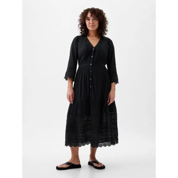 GAP LACE Dámske šaty, čierna, veľkosť