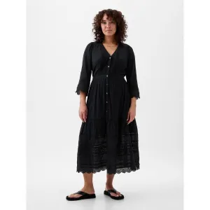 GAP LACE Dámske šaty, čierna, veľkosť