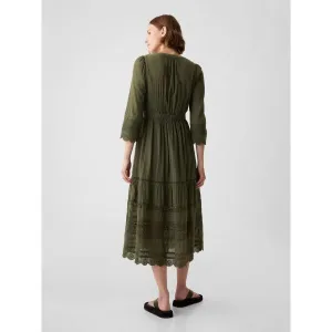 GAP LACE Dámske šaty, khaki, veľkosť