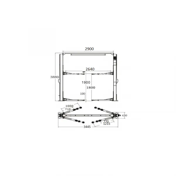 NORMET DVOJSTĹPOVÝ ZDVIHÁK 4T BEZ PREJAZDU -plnoautomatický 230V