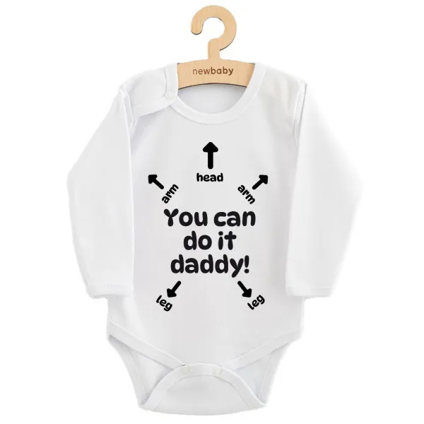 Detské body s potlačou New Baby You can do it daddy! 68 (4-6m)