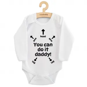 Detské body s potlačou New Baby You can do it daddy! 68 (4-6m)