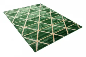 ModernýzelenýkoberecsozlatýmvzoromtrojuholníkovŠírka:140cm|Dĺžka:200cm56486_115833