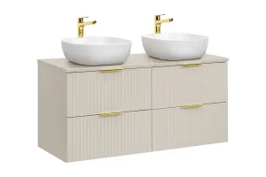 Comad Kúpeľňová zostava Adele Cashmere 120 cm s umývadlami a skrinkami kašmírová