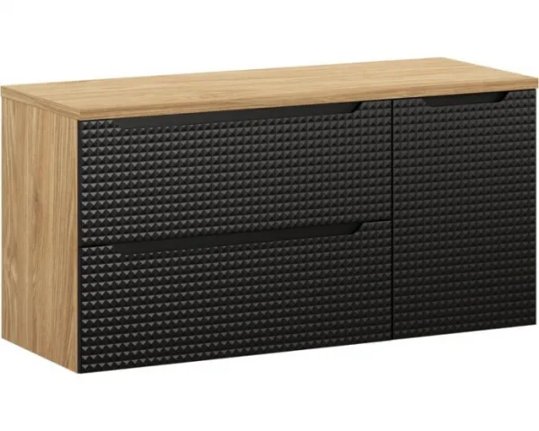 Comad Kúpeľňová zostava Luxor Black Cloud so skrinkami a umývadlom 120 cm čierna/dub olejovaný
