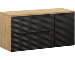 Comad Kúpeľňová zostava Luxor Black Cloud so skrinkami a umývadlom 120 cm čierna/dub olejovaný
