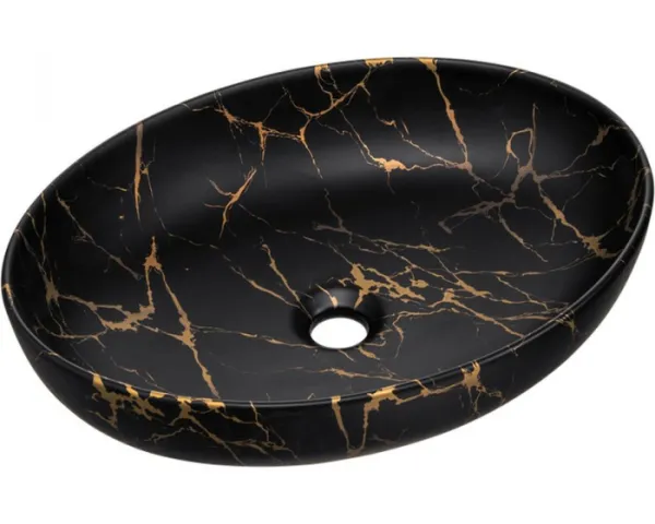 Comad Závesná skrinka Ocean s umývadlom 120 cm čierna/dub olejovaný