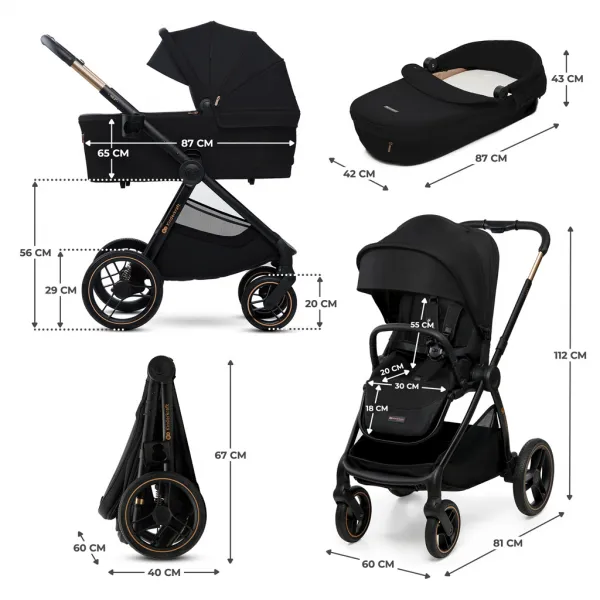 KINDERKRAFT Kočík kombinovaný Nea 2 2v1 Midnigth Black