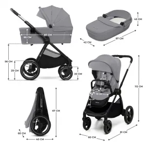 KINDERKRAFT Kočík kombinovaný Nea 2 2v1 Platinum Grey