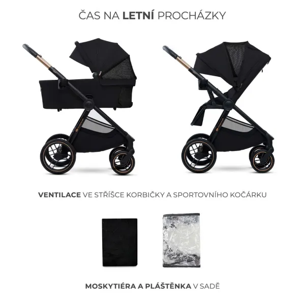 KINDERKRAFT Kočík kombinovaný Nea 2 2v1 Midnigth Black