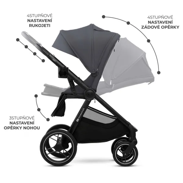 KINDERKRAFT Kočík kombinovaný Nea 2 2v1 Dark Grey
