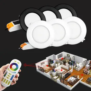 LED panel biely 6W kruh RGB+DUAL-WHITE