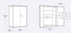 KETER skriňa Duotech High Store PLUS, sivá, 140 x 170,4 cm