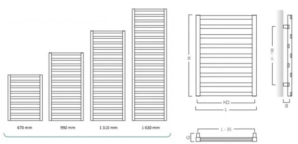 Instalprojekt - Kúpeľňový radiátor POPPY biela farba - Farba - Biela, Rozmer radiátora - 500 × 1630 mm, výkon 682 W, Typ pripojenia - Stredové 50 mm RADPPY501635SP