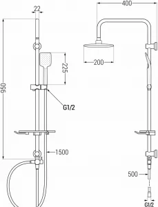 MEXEN/S - T62 white sprchový stĺp 798626293-20