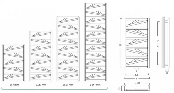 Instalprojekt - Kúpeľňový radiátor TRICK - Farba radiátora - Biela, Pripojenie radiátora - Klasické (spodný), Rozmer radiátora - 430 × 1187 mm, výkon 480 W RADTRK401235