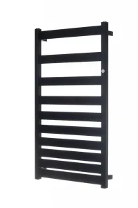 Instalprojekt - Kúpeľňový radiátor BELTI čierna farba - Farba radiátora - Čierna, Rozmer radiátora - 500 × 1203 mm, výkon 473 W, Typ pripojenia - Stredové 50 mm RADBEL501231SP