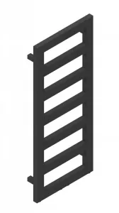 HOPA - Kúpeľňový radiátor GLASGOW čierna farba - Farba radiátora - Čierna, Rozmer radiátora - 600 × 1250 mm, výkon 604 W, Typ pripojenia - Stredové 50 mm RADGLA601331SP