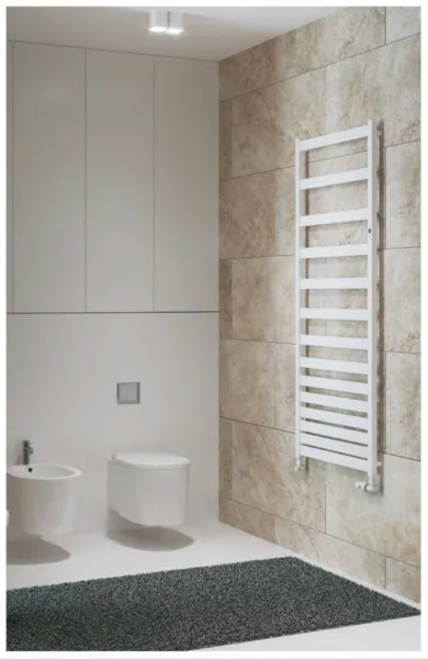 Instalprojekt - Kúpeľňový radiátor BELTI biela farba - Farba radiátora - Biela, Rozmer radiátora - 500 × 1203 mm, výkon 473 W, Typ pripojenia - Stredové 50 mm RADBEL501235SP