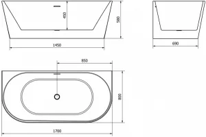 MEXEN Oval 170 x 80 cm 52671708000-01