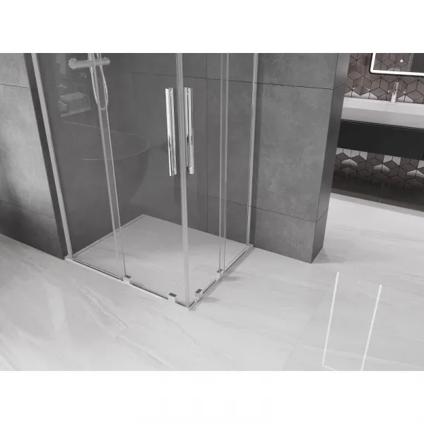 MEXEN/S - Velar L Duo sprchovací kút, posuvné dvere 90 x 80, transparent, chróm 871-090-080-02-03-01
