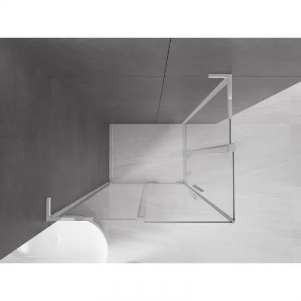 MEXEN/S - Velar L Duo sprchovací kút, posuvné dvere 90 x 80, transparent, chróm 871-090-080-02-03-01