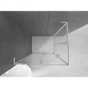 MEXEN/S - Velar L Duo sprchovací kút, posuvné dvere 90 x 80, transparent, chróm 871-090-080-02-03-01