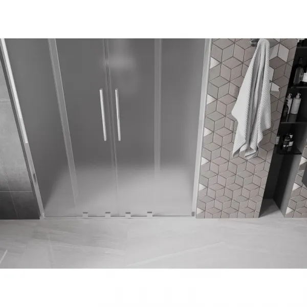 MEXEN/S - Velar L Duo posuvné sprchové dvere 140, dekor, chróm 871-140-003-32-01