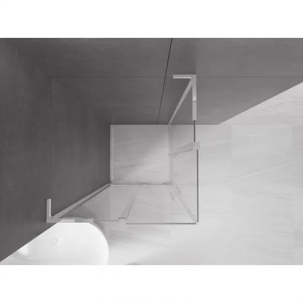 MEXEN/S - Velar L Duo sprchovací kút, posuvné dvere 80 x 80, transparent, chróm 871-080-080-02-03-01