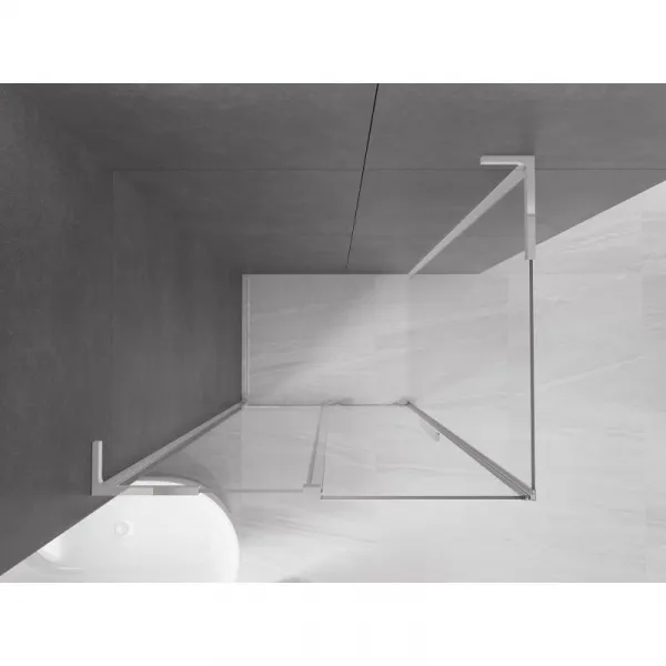 MEXEN/S - Velar L sprchovací kút, posuvné dvere 100 x 80, transparent, chróm 871-100-080-03-01