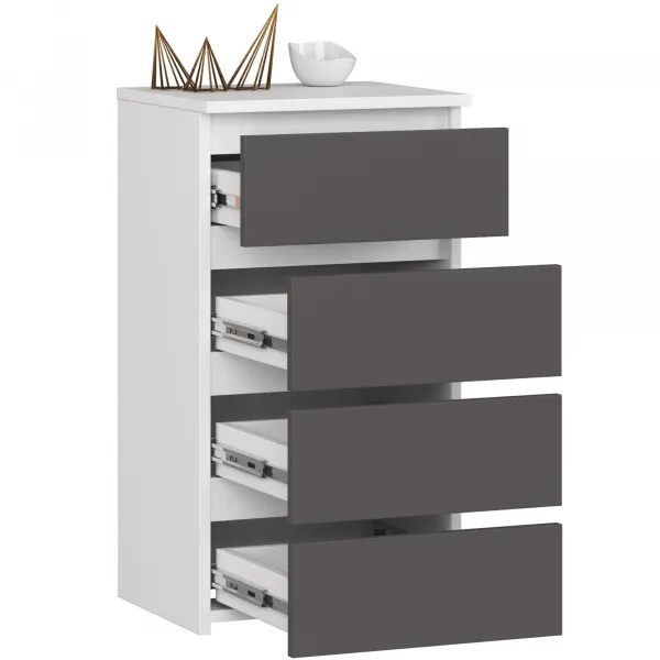 Ak furniture Komoda CL4 40 cm bílá/grafitově šedá