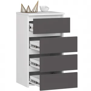 Ak furniture Komoda CL4 40 cm bílá/grafitově šedá