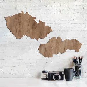 Drevené mapy na stenu - Česko a Slovensko
