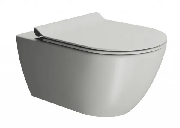 GSI - PURA závesná WC misa, Swirlflush, 36x55cm, Cenere dual-mat 881517